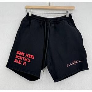 Homme + Femme Mens "Miami" Graphic Drawstring Waist Basketball Shorts Sz M